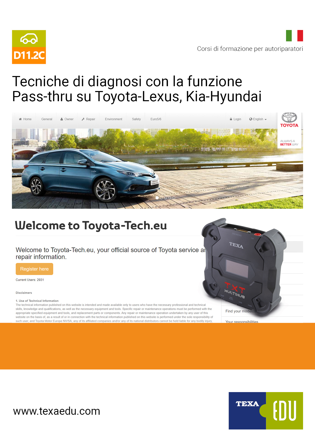 D11.2C TECNICHE DI DIAGNOSI CON LA FUNZIONE PASS-THRU SU TOYOTA-LEXUS, KIA-HYUNDAI